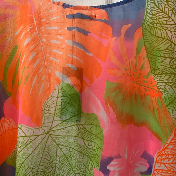 Boohoo LUCY NEON TROPICAL LEAF MAXI BEACH KIMONO Size Small NWT - Picture 9 of 14